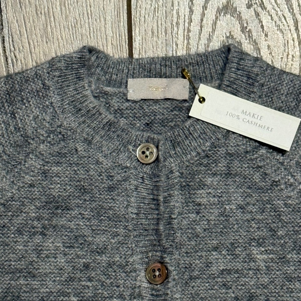 NWT $158 MAKIE Cashmere Cardigan Gema CA5‎ – Gray size 3 months - Picture 2 of 4
